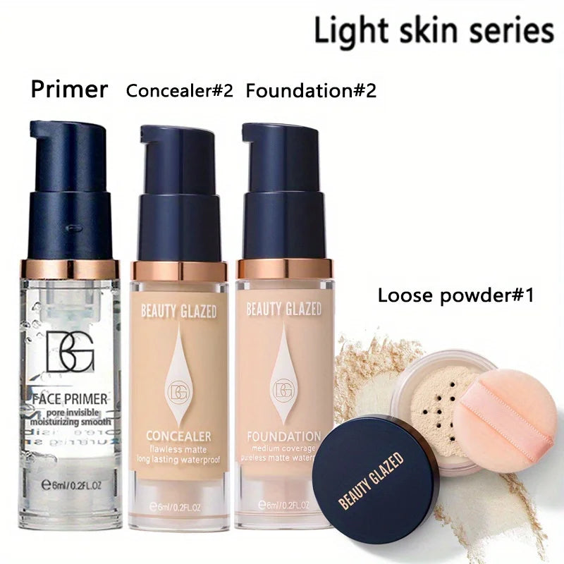 Base Líquida Profissional Beauty Glazed – Alta Cobertura e Efeito Natural Duradouro