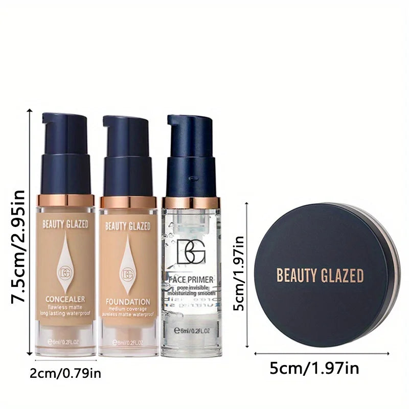Base Líquida Profissional Beauty Glazed – Alta Cobertura e Efeito Natural Duradouro